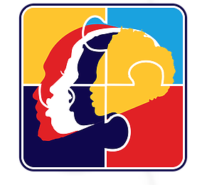 Self Inc. logo, an illustrated profile of three people's heads, with an overlay outline of puzzle pieces